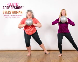 Everywomen - the evolution of pelvic floor exercise and core rehab. Image of two women exercising with pilates balls