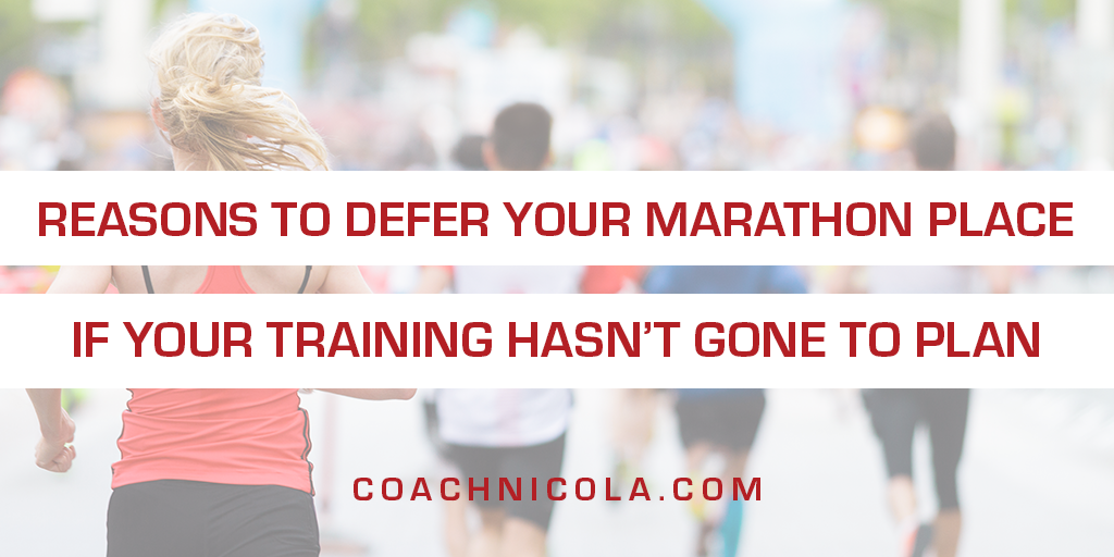 Reasons to defer your marathon place if your training hasn't gone to plan. Image of people running a marathon race